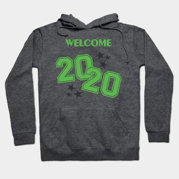 Welcome 2020 (New Year - Green) Hoodie by KyasSan